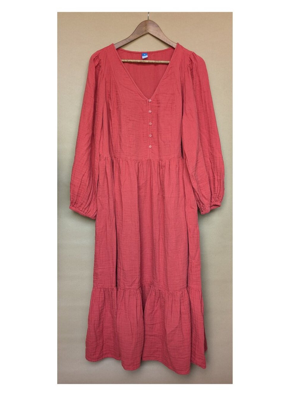 Old Navy Burgundy Peasant-Sleeve Dress
